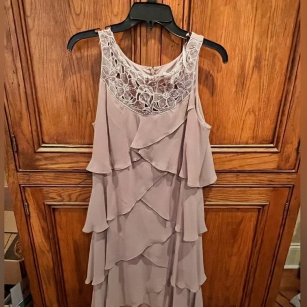 JR Formal Cocktail Dress 👗 Beautiful Beadwork Cream Colored